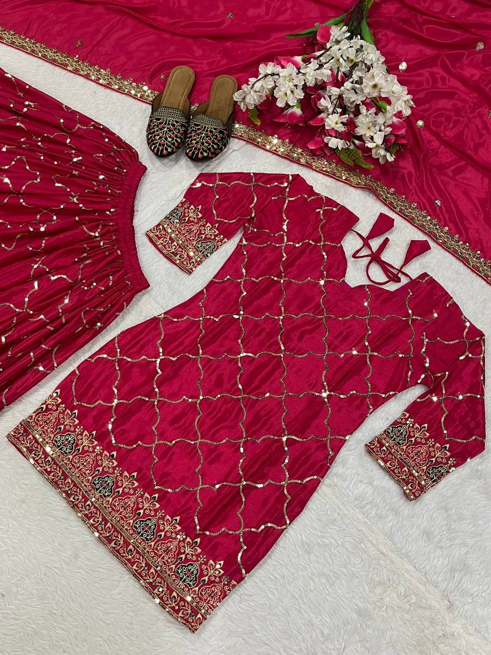 Bridal Sophistication: The Ivory Lattice Ceremonial Gharara